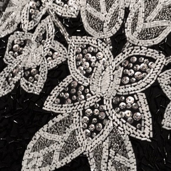 NEIMAN MARCUS Black Tie Beaded Formal Dress - Picture 8 of 10